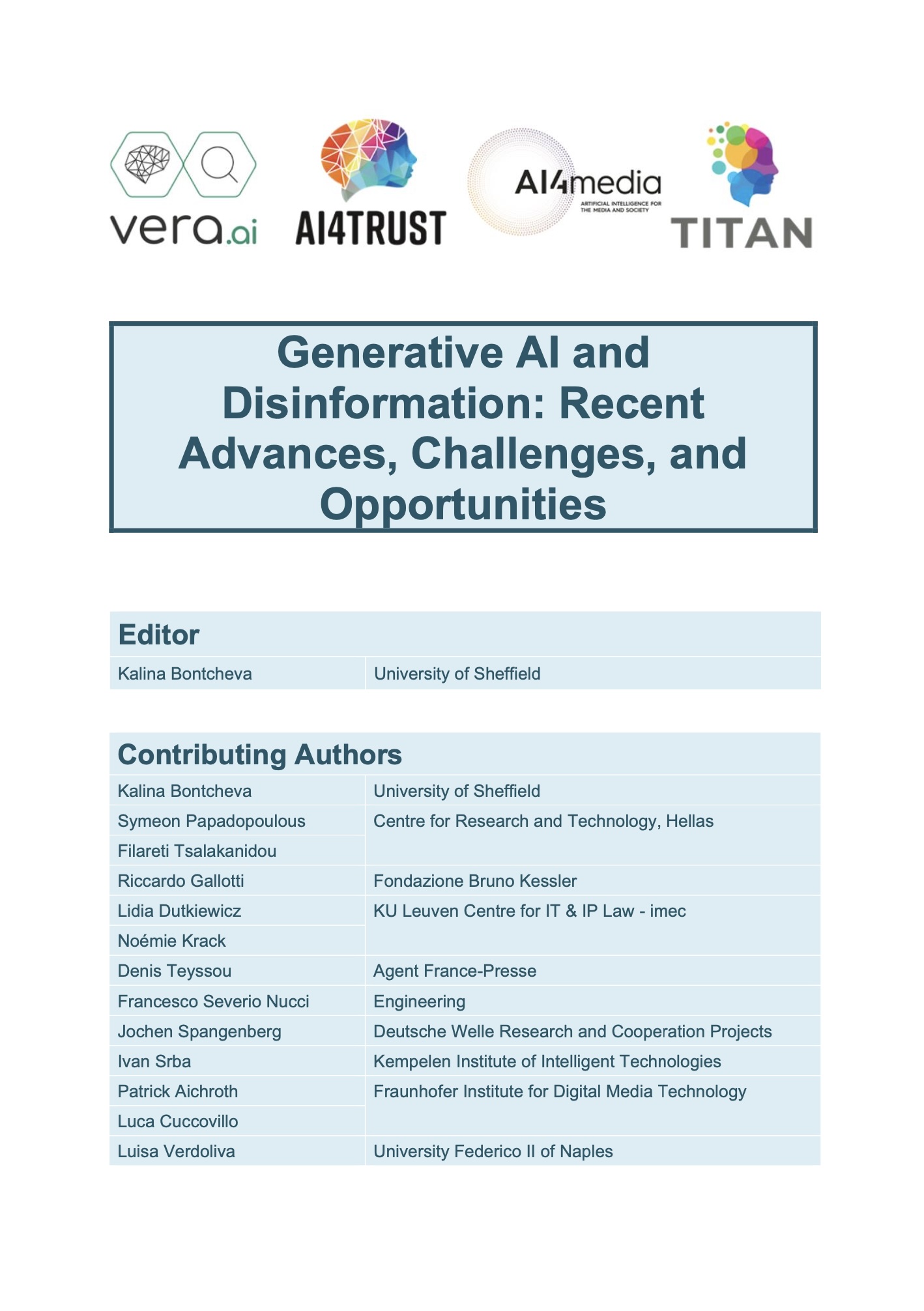 Generative AI and Disinformation: Recent Advances, Challenges, and Opportunities